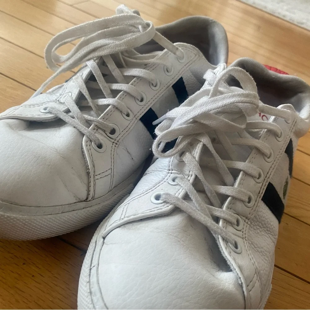 GC Lacoste White lifestyle men’s leather casual Sneakers SZ 7.5 - Picture 4 of 9
